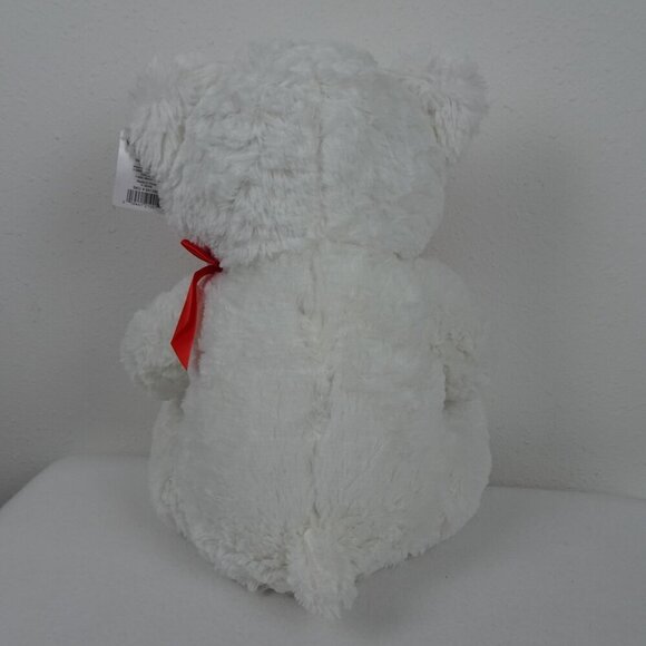 Large White Valentine's Day Teddy Bear Stuffed Plush 18" Tall Red Heart Cuddly - Picture 4 of 8